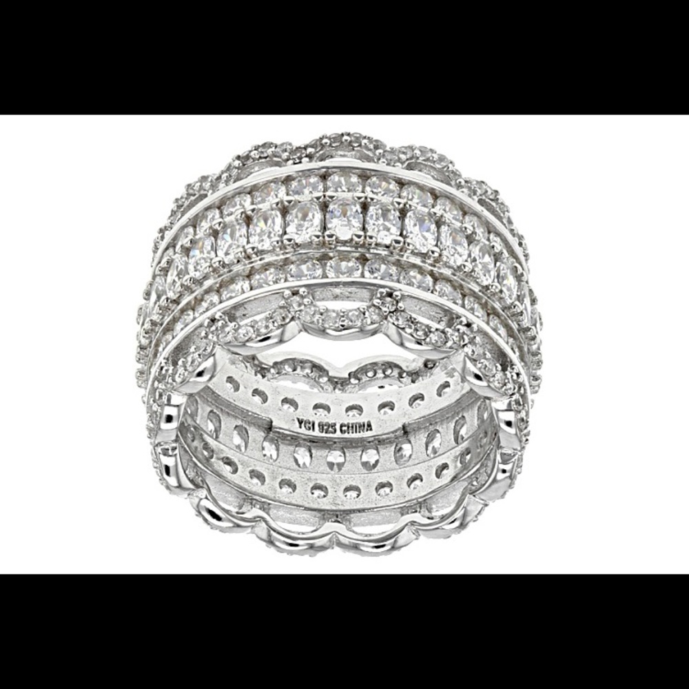 JTV Bella Luce CZ & Rhodium over Sterling Silver Ring